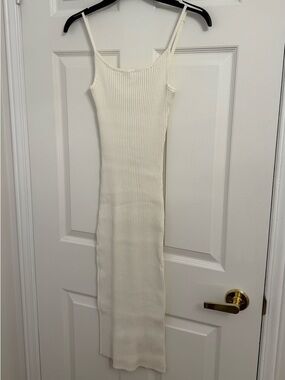 VISCOSE BLEND MIDI BODYCON DRESS